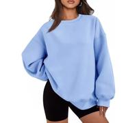 WIEAYUMEI Womens Sweatshirts Oversized Teen Girls Baggy Hoodies Pullover Crewneck Shirts Fall Outfits Winter Clothes Blue L