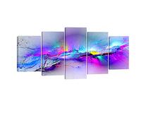 Wieco Art 5 Pcs Changing Colors Canvas Print for Paintings Artwork Modern Canvas Wall Art for Home and Office Decor