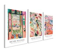 Wieco Art Canvas Wall Art 3 Piece Henri Mattise Art Abstract Colorful Matisse Posters Canvas Prints for Wall and Home Office Decorations