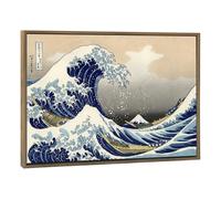Wieco Art Framed Art, Canvas Print, Design: The Great Wave of Kanagawa, Katsushika, Hokusai, Gi Wall Art, Abstract Seascape, Home Painting, Living Room, Decorations