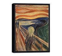 Wieco Art Framed Art The Scream by Edward Munch Famous Paintings Reproduction Abstract Canvas Prints Artwork for Wall Decor Modern Canvas Wall Art for Home & office Decoration