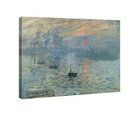 Wieco Art Impression Sunrise Modern Stretched and Framed Giclee Canvas Prints of Claude Monet Famous Oil Paintings Reproduction Seascape Artwork Pictures on Canvas Wall Art for Home Decorations L