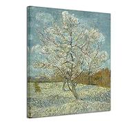 Wieco Art The Pink Peach Tree by Van Gogh Famous Oil Paintings Reproduction Large Modern Stretched and Framed Artwork Classic Pictures Prints Wall Art for Home Decor