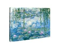 Wieco Art - Water Lilies by Claude Monet Oil Paintings Flowers Reproduction Giclee Canvas Prints Modern Landscape Artwork Picture Printed on Canvas Wall Art for Home Office Decorations