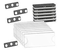 Wiedfedy 10Pcs Magnetic Name Badge Holder, 75 * 33mm Magnetic ID Badges DIY Blank Name Holder Clips Fastener with Front Adhesive Tape and Magnetic Backing for School, Colleges, Offices