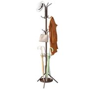 Wieghda Coat Rack Freestanding,Entryway Hanger Stand,Umbrella Holder,Hall Tree With 12 Hooks, Floor Standing Metal Tree Stand,brown