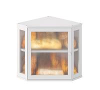Wieghda Corner Bread box for Kitchen Countertop,Farmhouse Bread Box with Acrylic Wavy Door Panel,Large Bread box for kitchen countertop,Kitchen Countertop Food Storage Container (White, Meduim)