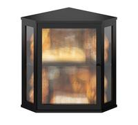 Wieghda Corner Bread box for Kitchen Countertop,Farmhouse Bread Box with Acrylic Wavy Door Panel,Large Bread box for kitchen countertop,Kitchen Countertop Food Storage Container (Black, Extra Large)