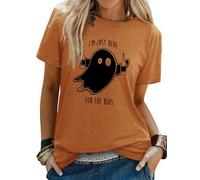 WIEIYM Halloween T Shirt Women Pumpkin T Shirts Witch T-Shirt Unisex Funny Ghost Top Halloween Costume