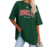 WIEIYM Oversized Women Florida Brooklyn New York Letter Print T Shirt Large Summer Tee Baggy Tshirt Casual Loose Short Sleeve Tops