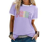 WIEIYM Women T-Shirt Ladies Pride Tshirt Rainbow Graphic Slogan Tshirts The Future is Inclusive Cotton T Shirt Men Teens Summer Tee Causal Tops