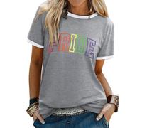 WIEIYM Women T-Shirt Ladies Pride Tshirt Rainbow Graphic Slogan Tshirts The Future is Inclusive Cotton T Shirt Men Teens Summer Tee Causal Tops