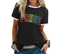 WIEIYM Women T-Shirt Ladies Pride Tshirt Rainbow Graphic Slogan Tshirts The Future is Inclusive Cotton T Shirt Men Teens Summer Tee Causal Tops