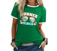 WIEIYM Womens Hawaii T Shirt Sunglasses Flower Sunset Summer Tee