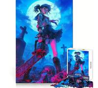 Wields Horror Goth Girl Jigsaw Puzzle for Adults 1000 Pieces Thought Training Calm Recreation Uniform Cut Festive Present (38x26cm)