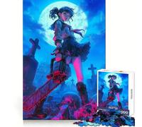 Wields Horror Goth Girl Jigsaw Puzzles for Teenagers 1000 Pieces Brain Wellness Mind Calming Fun Perfect Lock (50x75cm)