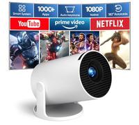 Wielio 2025 New Mini Projector, Android 11 Built-in Apps, Native 1080P 4K Supported, WiFi 6 & Bluetooth 5.4, 180° Adjustable Stand, Auto Keystone, Portable Projector for iOS/Android / Swtich2 / PS5