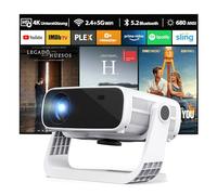 Wielio 2025 New Smart Projector Built-in Apps, Android 11, Native 1080P 4K Supported WiFi 6 Bluetooth 5.2, 28000 Lumens, Low Fan Noise (<30dB), Home Cinema Projector for iOS/Android/PS5