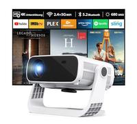 Wielio 2025 New Smart Projector Built-in Apps, Android 11, Native 1080P 4K Supported WiFi 6 Bluetooth 5.2, 28000 Lumens, Low Fan Noise (<30dB), Home Cinema Projector for iOS/Android/PS5