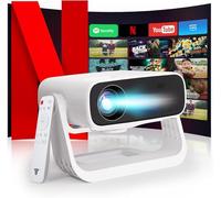 Wielio 2025 New Smart Projector Built-in Apps, Native 1080P 4K Supported, WiFi 6 & Bluetooth 5.2, Low Fan Noise (<30dB), 120° Adjustable Stand, Auto Keystone Home Cinema Projector for iOS/Android/PS5