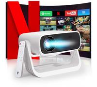Wielio 2025 New Smart Projector Built-in Apps, Native 1080P 4K Supported, WiFi 6 & Bluetooth 5.2, Low Fan Noise (<30dB), 120° Adjustable Stand, Auto Keystone Home Cinema Projector for iOS/Android/PS5