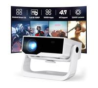 Wielio 2025 Ultra Smart Projector Built-in Apps, 32000 Lumens,Full HD 4K Supported, WiFi 6 & Bluetooth 5.2, Low Fan Noise (<29.8dB), Auto Keystone, Portable Movie Projector for IOS/Android/PS5