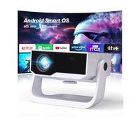 Wielio Smart Projector Built-in Apps, 500ANSI Native 1080P 4K Supported, WiFi 6 & Bluetooth 5.2, Low Fan Noise (<29.8dB), 120° Adjustable Stand, Auto Keystone, Projector for iOS/Android/PS5