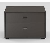 Wiemann Tokio 2 Drawer Bedside Cabinet in Havana with Chrome Handle