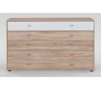 Wiemann Tokio 5 Drawer Chest in Rustic Oak with Chrome Handle