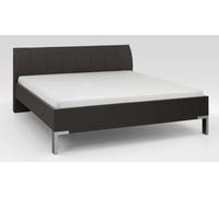 Wiemann Tokio 6ft Queen Size Havana Leather Cushion Bed with Chrome Angled Feet - 180cm x 200cm