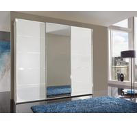 Wiemann Westside 3 Door Mirror Sliding Wardrobe in White Glass