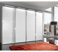 Wiemann Westside 4 Door Sliding Wardrobe in White with Chrome Trim