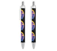 Wiener Dog Dachshund Retractable Ballpoint Pen Black Ink Ball Point Pen Work Pens 2 PCS