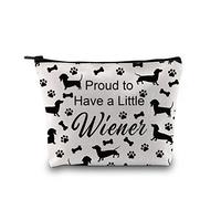 Wiener Dog Gift Dachshund Lovers Gift Proud to Have a Little Wiener Dachshund Funny Makeup Bag Doxie Owner Gift (Little Wiener Bag EU)