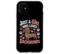 Wiener Dog Mom Just A Girl Who Loves Dachshunds Girls Pet Case for iPhone 11