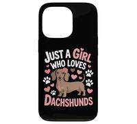 Wiener Dog Mom Just A Girl Who Loves Dachshunds Girls Pet Case for iPhone 13 Pro