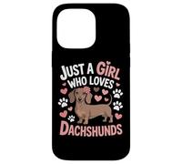 Wiener Dog Mom Just A Girl Who Loves Dachshunds Girls Pet Case for iPhone 14 Pro Max