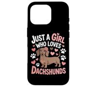 Wiener Dog Mom Just A Girl Who Loves Dachshunds Girls Pet Case for iPhone 16 Pro