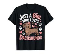 Wiener Dog Mom Just A Girl Who Loves Dachshunds Girls Pet T-Shirt