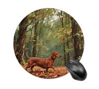 Wiener Dog Mouse Pad Round Laptop Mouse Mat Cute Computer Mousepad Keyboard Pad Non-Slip Desk Pads for Gaming Office Work Home