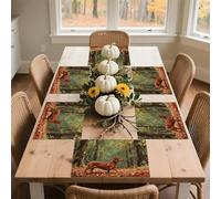 Wiener Dog Placemats 30x45cm*6 Linen Heat Resistant Placemats Waterproof Table Place Mats Washable Wipeable Outdoor Placemat for Kitchen Dining Room Table Decorations