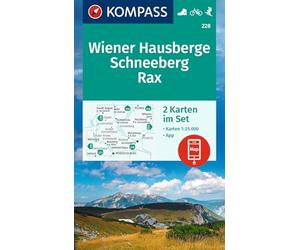 Wiener Hausberge / Schneeberg / Rax 2-Set (228): inklusive Karte zur offline Verwendung in der KOMPASS-App. Fahrradfahren.