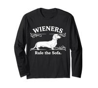 Wieners Rule The Sofa Funny Dachshund Dachs Dog Humor Long Sleeve T-Shirt