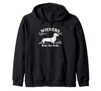 Wieners Rule the Sofa Funny Dachshund Dachs Dog Humor Zip Hoodie