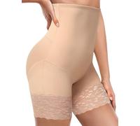 Wiepux Womens Tummy Control Knickers High Waisted Shapewear Anti Chafing Shorts Slimming Pants Body Shaper Pants Butt Lifter Waist Trainer Shaping Lace Underwear for Ladies(Nude,S)