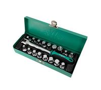 WIESEMANN 1893 Oil Drain Plugs Set 17 pcs. for Oil Drain Plugs incl. Handle 3/8" Extra extensive I with Practical Metal case I 80232