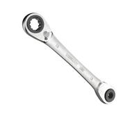 WIESEMANN 1893 Reversible 4-in-1 Double Ring Ratchet Spanner with 10, 13, 17, 19mm with 72 Teeth Made of Chrome-Plated CV Steel I Ratchet Ring Wrench from I 81031
