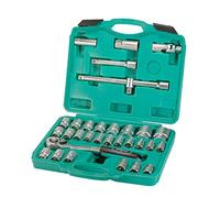 WIESEMANN 1893 Socket Wrench Set 32 pcs with Spark Plug Insert I 1/2" with Ratchet & Adapter I Socket Wrench Inserts I 80096