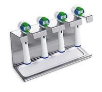 WIETRE stainless steel toothbrush holder with drip tray | compatible with Oral-B, iO, Philips Sonicare, Waterpik | toothbrush holder toothbrush head brush head holder (4 pcs.)