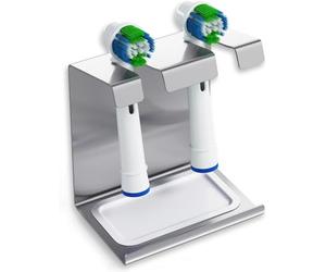 WIETRE stainless steel toothbrush holder with drip tray | compatible with Oral-B, iO, Philips Sonicare, Waterpik | toothbrush holder toothbrush head brush head holder (2 pcs.)
